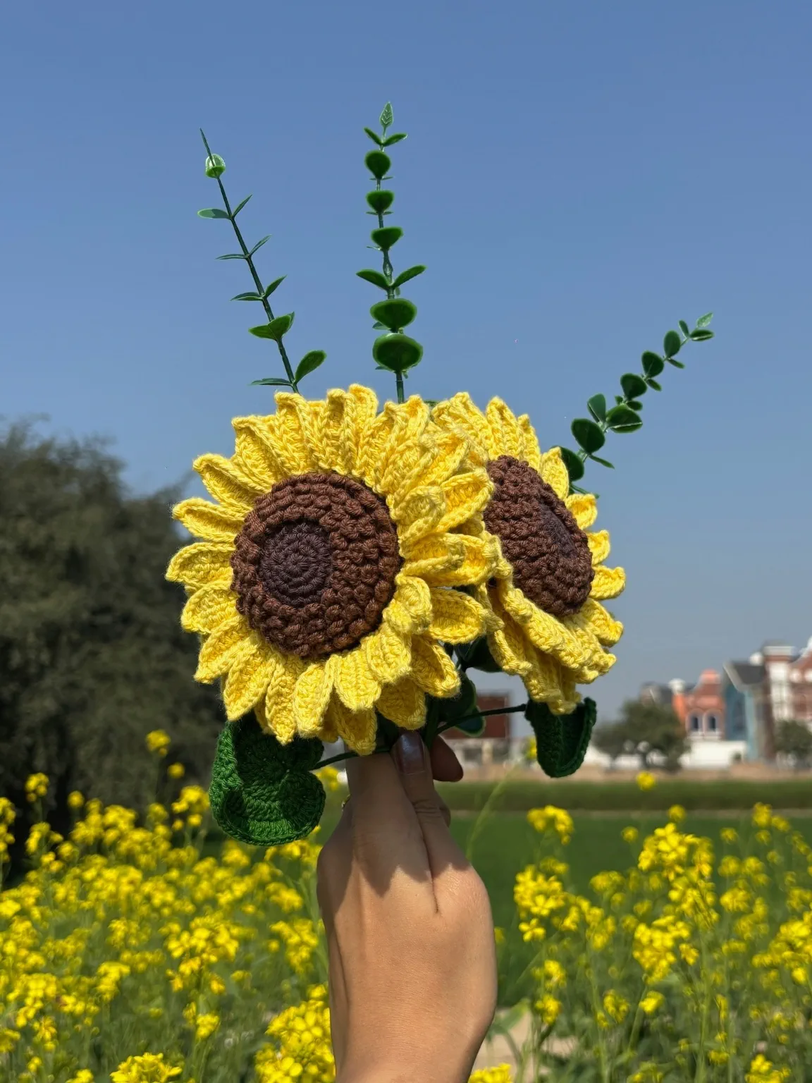 Double Sunflower Crochet Bunch