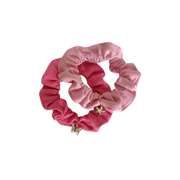 Aire Ties — Pink Denim Charm Duo