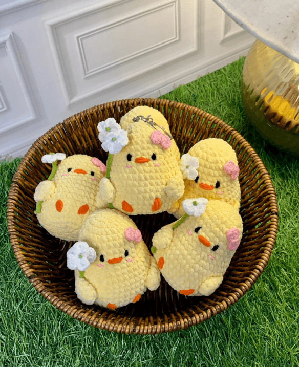Duck with Flower Keychain