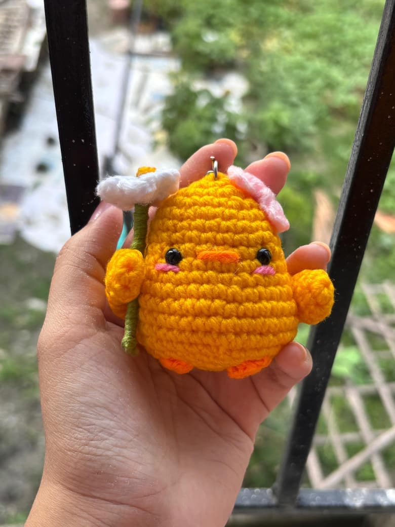Amigurumi Chick Keychain