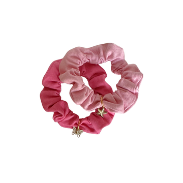 Aire Ties — Pink Denim Charm Duo